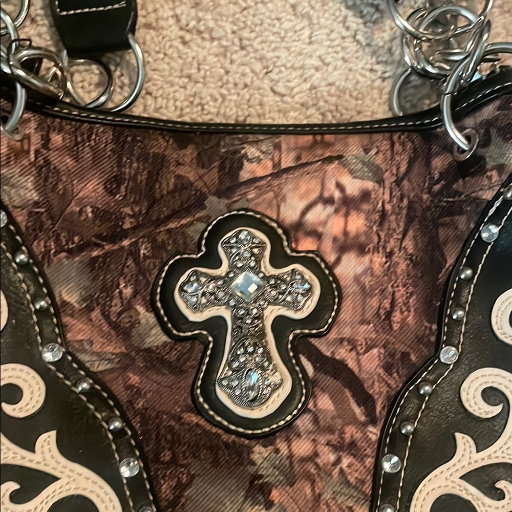 Camouflage Bling Embellished Women's Bag - Picture 5 of 12